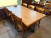 (1) WOOD DINING TABLE WITH 8 MATCHING CHAIRS - 9