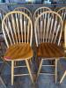 (4) WOOD WINDSOR-STYLE BAR CHAIRS