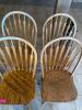 (4) WOOD WINDSOR-STYLE BAR CHAIRS - 2