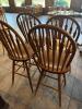 (4) WOOD WINDSOR-STYLE BAR CHAIRS - 3