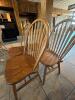 (4) WOOD WINDSOR-STYLE BAR CHAIRS - 2