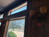 (2) DOUBLE-LIGHT WALL SCONCES WITH AMBER GLASS SHADES - 2