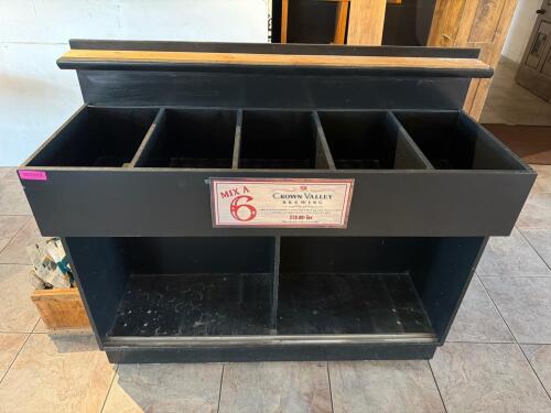 (1) WOOD DISPLAY CABINET WITH DIVIDED COMPARTMENTS