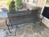 (1) BLACK METAL OUTDOOR BENCH