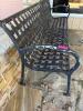 (1) BLACK METAL OUTDOOR BENCH - 2