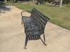 (1) BLACK METAL OUTDOOR BENCH - 2