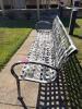 (1) BLACK METAL OUTDOOR BENCH - 2