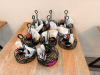 (11) BLACK ROUND METAL TABLE CONDIMENT CADDIES