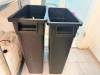 (2) COMMERCIAL SLIM BLACK TRASH CANS