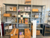 (4) GREY METAL SHELVES