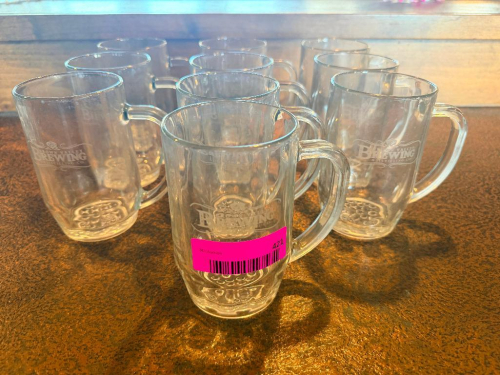 (10) "CROWN VALLEY WINERY" LOGO GLASS BEER MUGS