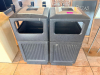 (2) HEAVY DUTY OUTDOOR PLASTIC TRASH CANS.