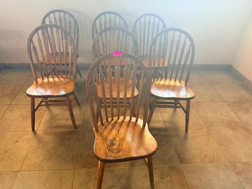 (7) WOODEN DINING CHAIRS