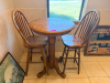 (2) 24" WOODEN PUB TABLES W/ (2) CHAIR SETS.