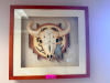 (1) PICTURE AND LARGE WOODEN DICE