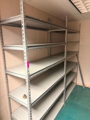 (4) 48" X 12" METAL SHELVES.