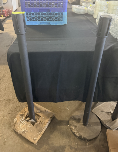 (2) BLACK STANCHION POSTS