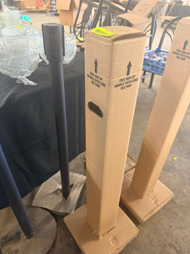(2) BLACK STANCHION POSTS