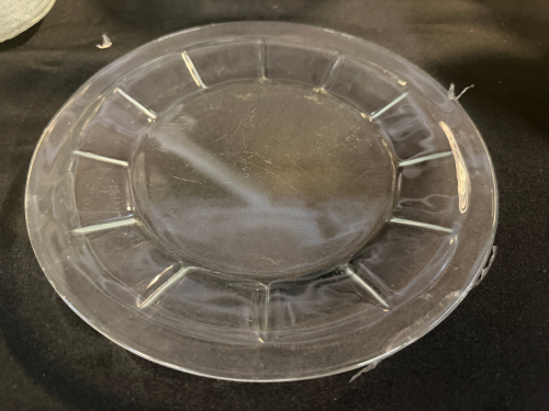 (10) 9.5" CLEAR GLASS SALAD PLATES