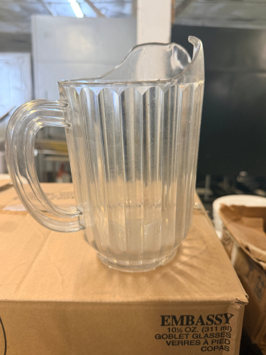 (12) 64 OZ PLASTIC PITCHERS