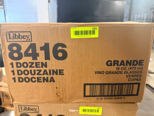 (12) LIBBEY 16 OZ GRANDE WINE GLASSES