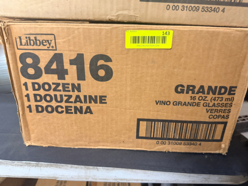 (12) LIBBEY 16 OZ GRANDE WINE GLASSES