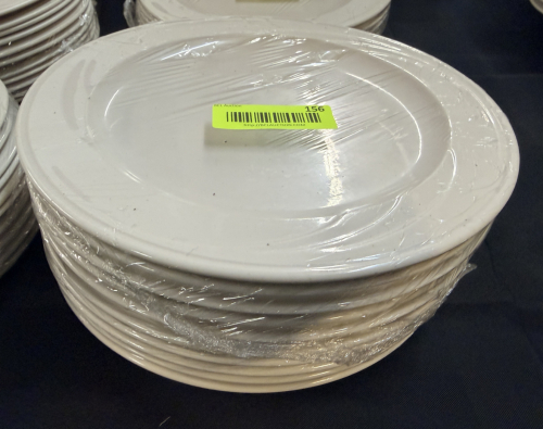 (10) 10.5" WHITE CHINA PLATES.