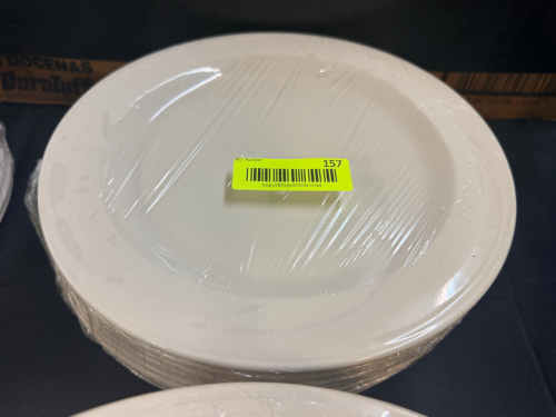 (10) 10.5" WHITE CHINA PLATES.