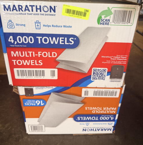 (2) CASES OF MARATHON MULTI FOLD TOWELS ( FULL )