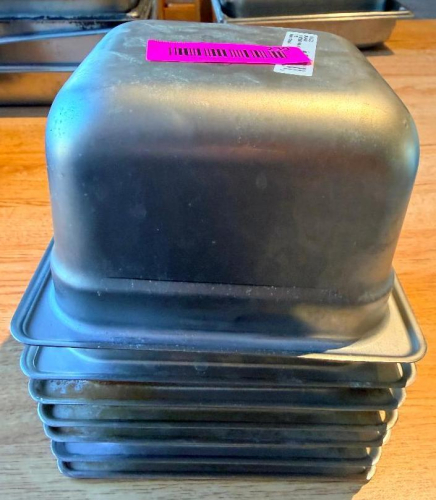 (5) 1/6TH SIZE STAINLESS INSERTS.