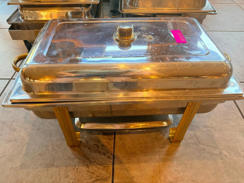 FULL SIZE STAINLESS CHAFFER SET.