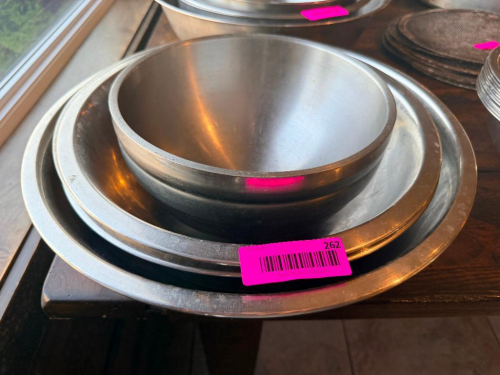 (5) ASSORTED STAINLESS MIXING BOWLS