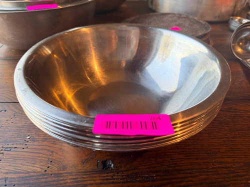 (6) 10" STAINLESS MIXING BOWLS.