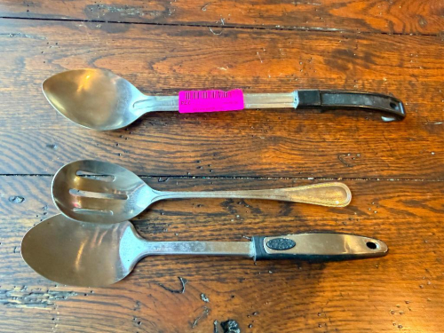 (3) STAINLESS SERVING SPOONS