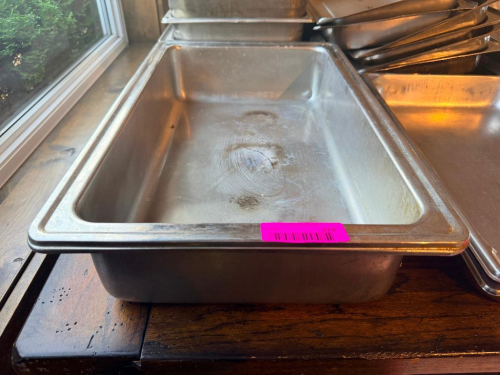 (2) FULL SIZE STAINLESS WATER PANS