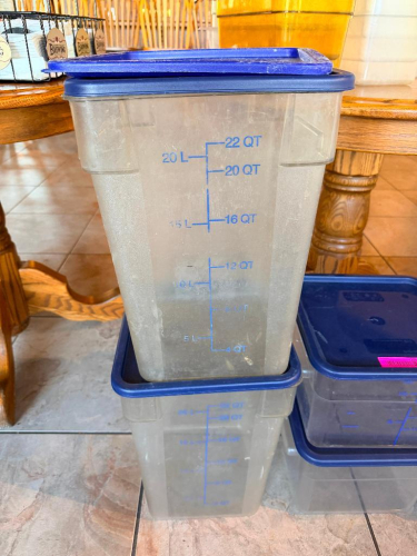 (2) 22 QT PLASTIC CONTAINERS W/ LIDS