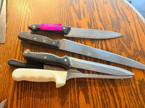 (5) ASSORTED KITCHEN KNIVES