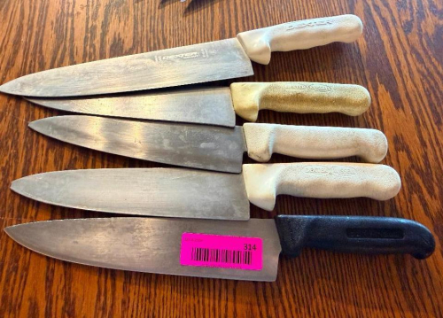 (5) ASSORTED KITCHEN KNIVES