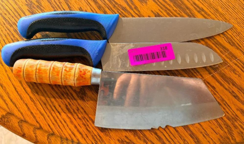 (3) ASSORTED KITCHEN KNIVES