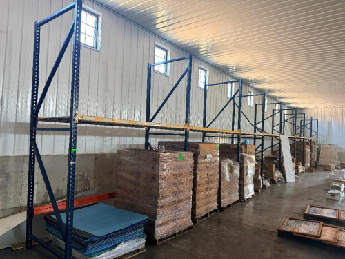(8) SECTIONS OF 8' X 4' TEAR DROP PALLET RACKING .