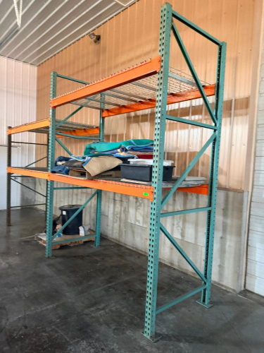 (2) SECTIONS OF 8' X 4' TEAR DROP PALLET RACKING .