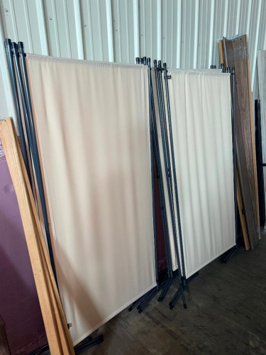 (2) MULTI PANEL CANVAS FOLDING PARTITIONS.