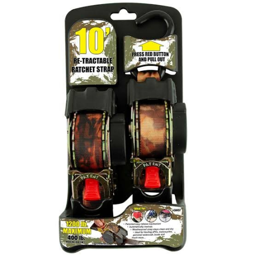 (1) PACK OF (2) RATCHETING TIE-DOWN STRAP