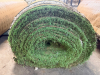 7.5' W X 40' L ARTIFICIAL TURF / ASTROTURF WITH GREEN SYNTHETIC GRASS SURFACE AND WOVEN BACKING. TURF IS ROLLED FOR STORAGE AND SHOWS VISIBLE DIRT, WEAR, FRAYING, AND RESIDUE CONSISTENT WITH PREVIOUS INSTALLATION AND REMOVAL. - 2