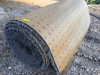 7.5' W X 40' L ARTIFICIAL TURF / ASTROTURF WITH GRAY SYNTHETIC GRASS SURFACE AND WOVEN BACKING. TURF IS ROLLED FOR STORAGE AND SHOWS VISIBLE DIRT, WEAR, FRAYING, AND RESIDUE CONSISTENT WITH PREVIOUS INSTALLATION AND REMOVAL. - 2
