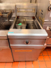 FRYMASTER COMMERCIAL NATURAL GAS DEEP FRYER WITH STAINLESS STEEL CABINET, OPEN FRYPOT, DUAL FRY BASKETS, MANUAL TEMPERATURE CONTROL, AND FRONT ACCESS SERVICE COMPARTMENT. - 2