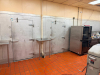 27' X 18' THREE-COMPARTMENT WALK-IN REFRIGERATION SYSTEM CONSISTING OF TWO COOLER SECTIONS AND ONE FREEZER SECTION WITH INSULATED PANEL CONSTRUCTION, THREE HINGED ACCESS DOORS, INTERIOR LIGHTING, DIAMOND-PLATE FLOORING IN FREEZER SECTION, MULTIPLE EVAPORA