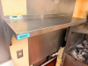 48" W X 12" D REGENCY SPACE SOLUTIONS WALL-MOUNTED STAINLESS STEEL OVER SHELF WITH RAISED REAR AND SIDE EDGES.