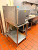 CLEVELAND STEAMCRAFT COMMERCIAL COUNTERTOP STEAMER WITH STAINLESS STEEL CABINET, FRONT-HINGED DOOR, MULTIPLE INTERIOR PAN RACK POSITIONS, MANUAL/TIMED CONTROLS, AND STAINLESS STEEL EQUIPMENT STAND WITH LOWER SHELF. - 2