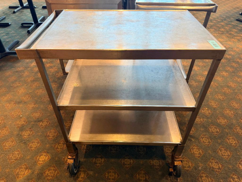 26" X 18" THREE TIER STAINLESS UTILITY CART.